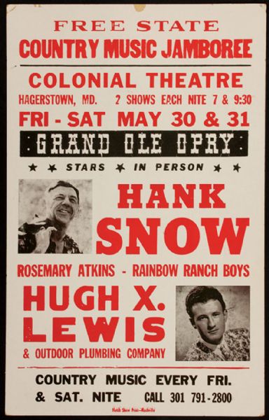 Hank Snow Original Concert  Poster