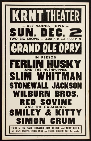 Grand Ole Opry Original Concert Poster