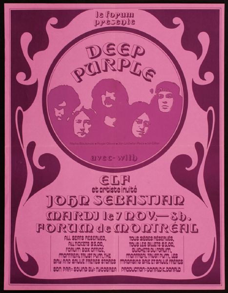 Deep Purple Original Concert Poster