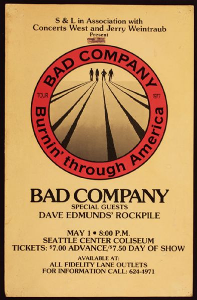  Bad Company Original Concert Poster