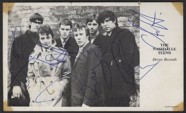 The Nashville Teens Signed Decca Promo Picture Card