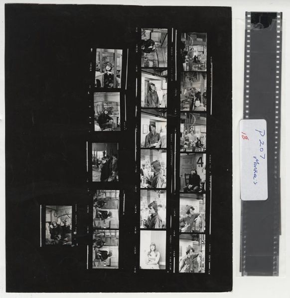 Lot Detail - The Monkees Original Chuck Boyd Contact Sheet and Negatives With Copyright