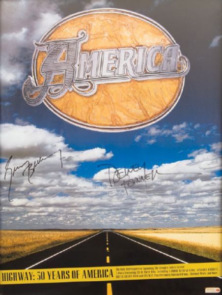 America Signed "Highway: 30 years of America" Poster