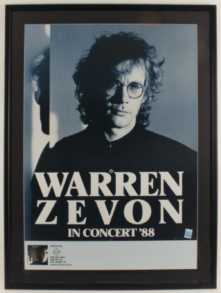 Warren Zevon 1988 Concert Poster