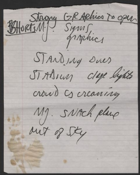 Michael Jackson Handwritten & Signed Notes for HIStory Statue Unveiling