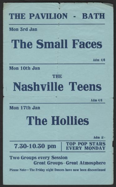 The Small Faces/The Hollies Original 1960s Handbill