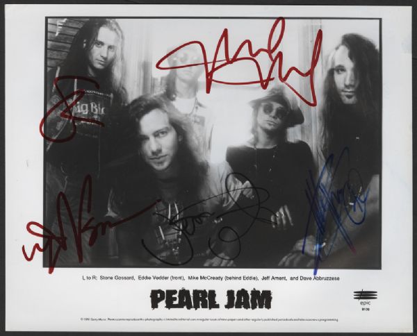 Pearl Jam Signed Photograph