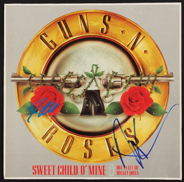 Axl Rose & Steven Adler Signed Guns N Roses Album Cover