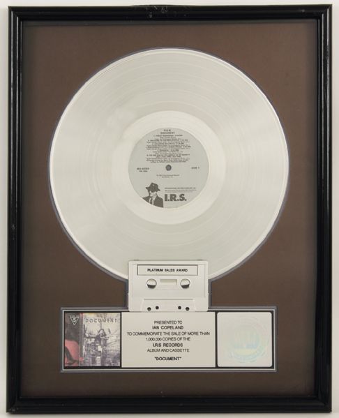 R.E.M.  Original RIAA Platinum Award