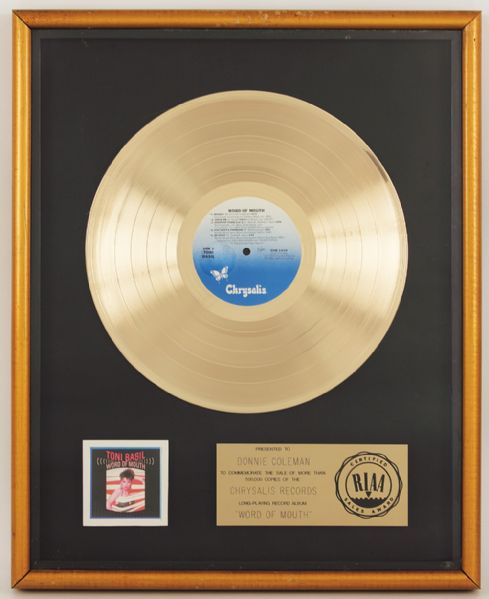 Toni Basil Original RIAA Platinum Award