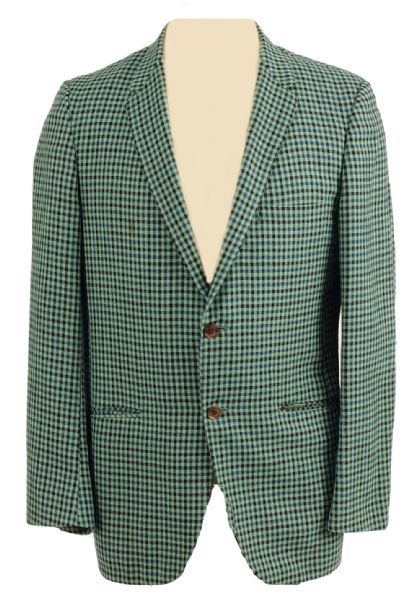 Elvis Presley 1950s Owned and Worn Blue and Green Plaid Jacket