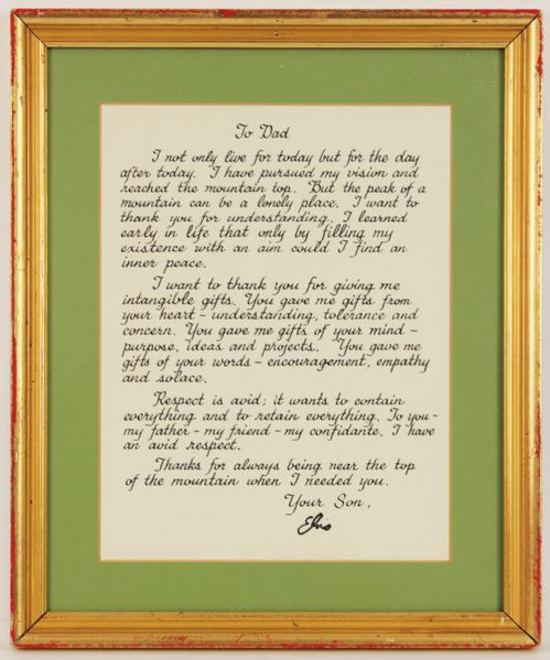 Elvis Presleys Last Signed Christmas Gift To His Father Vernon