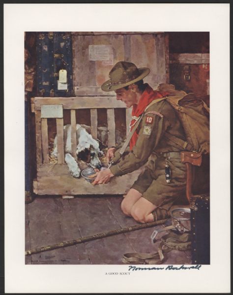 Norman Rockwell Signed "A Good Scout" Picture