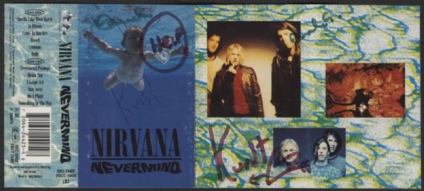 Nirvana Signed "Nevermind" Cassette Liner