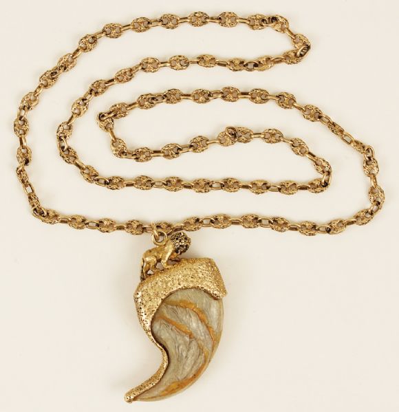 Elvis Presley Owned and Worn Gold Lion Claw Necklace 