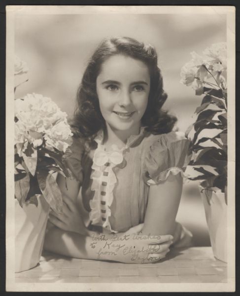 Elizabeth Taylor Vintage Signed Childhood Photograph