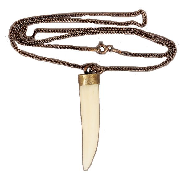 Bruce Springsteen Owned and Worn Tiger Tooth Necklace Circa 1974-75