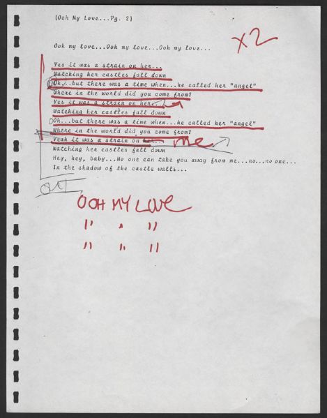 lot-detail-stevie-nicks-hand-annotated-ooh-my-love-lyrics