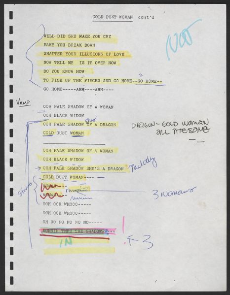 lot-detail-stevie-nicks-hand-annotated-gold-dust-woman-lyrics