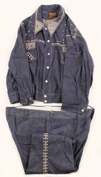 Johnny Russell Stage Worn Studded Two-Piece Denim Outfit