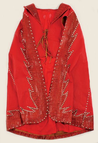 Sly Stone Owned and Worn Red Leather Cape