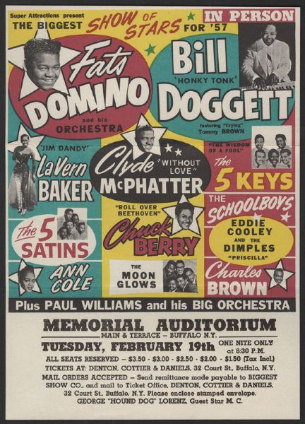 Chuck Berry & Fats Domino Original Concert Handbill