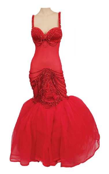 B-52s Kate Pierson Grammy Nominations Stage Worn "Va Va Voom" Custom Made Red Gown