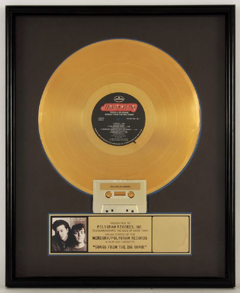 Tears For Fears "Songs From The Big Chair" Original RIAA Gold Award