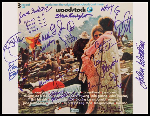 Woodstock Album Photograph Signed by 19 Performers