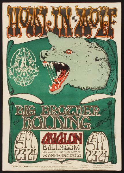 Howlin Wolf Original Avalon Ballroom Concert Poster FD 27 