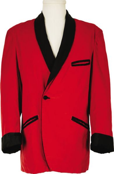 Lot Detail - Elvis Presley 1960's Owned and Worn Red Velvet Jacket