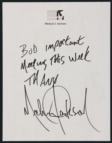 Michael Jackson Handwritten & Signed Letter to Publicist Bob Jones