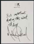 Michael Jackson Handwritten & Signed Letter to Publicist Bob Jones