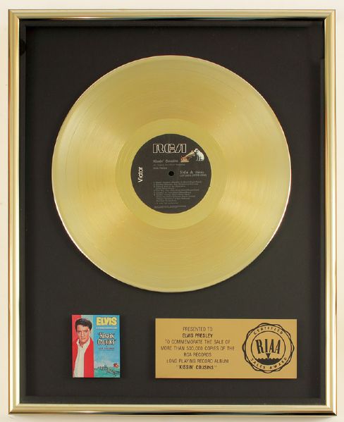 Elvis Presley Original "Kissin Cousins" Gold Album Award