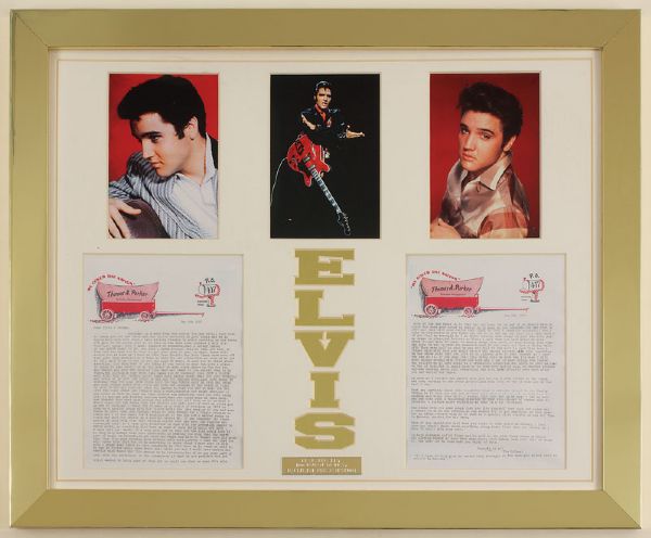 Elvis Presley and Colonel Parker Letter Display