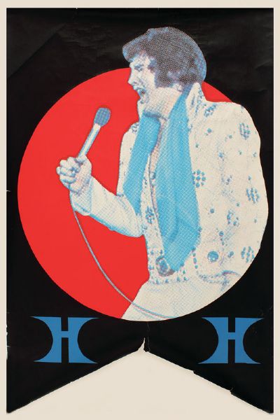 Elvis Presley Original Las Vegas Hilton Hotel Banner Poster