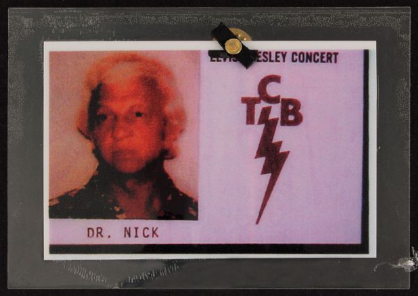 Dr. Nick Original Elvis Presley Photo ID Backstage Pass