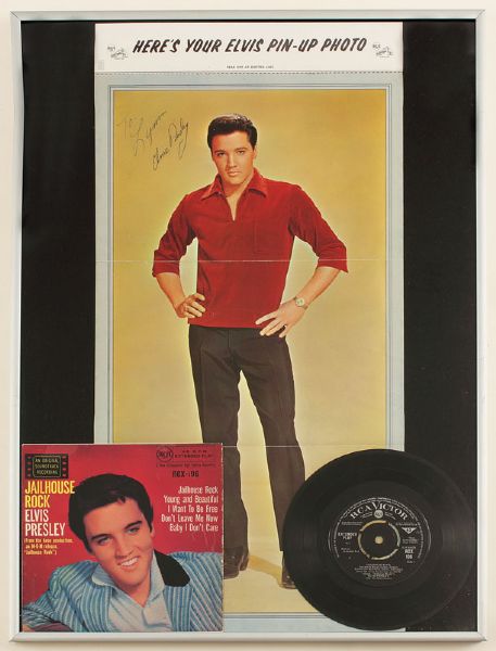Elvis Presley Signed & Inscribed "Jailhouse Rock" Display