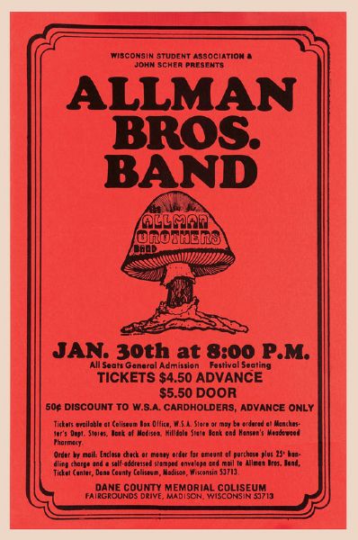 The Allman Brothers Band Original Concert Poster