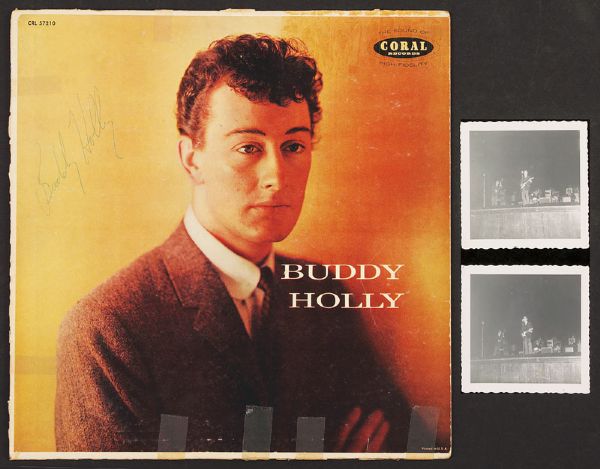 Buddy Holly 1958 Signed Album and Original Concert Snapshots