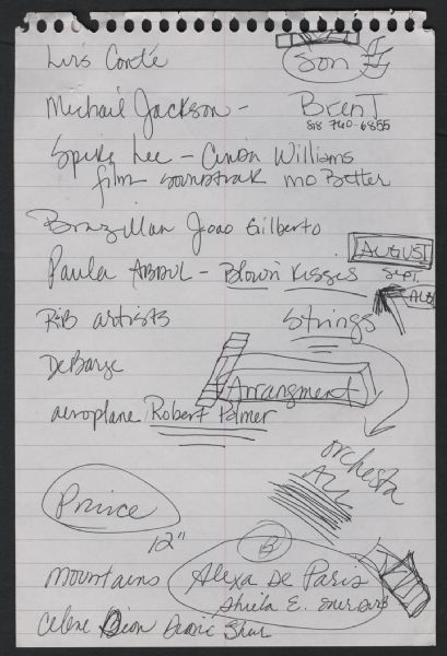 Madonna Handwritten Notes