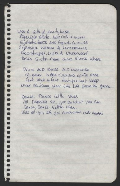 Guns N Roses Slash Handwritten Lyrics