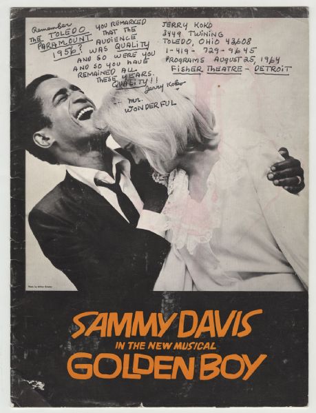 Sammy Davis, Jr. s Personal "Golden Boy" Playbill Inscribed to Him