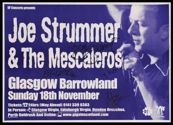 Joe Strummer & The Mescaleros Signed Concert Poster  