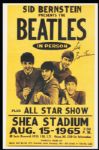 Sid Bernstein Signed Beatles Shea Stadium Reproduction Poster