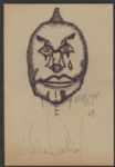 Michael Jackson Signed and Initialed Clown Drawing