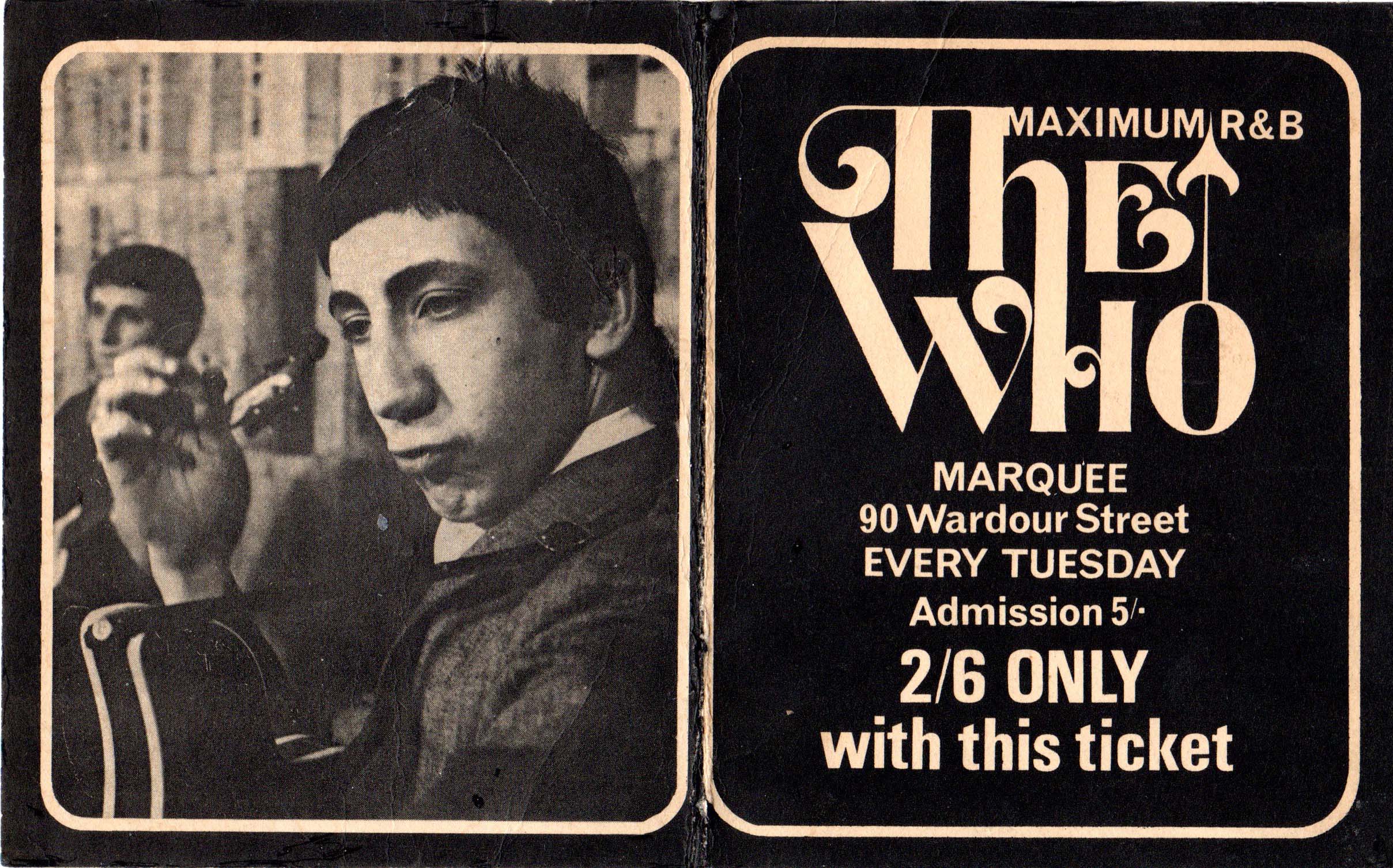 Whose ticket is this. The who Vinyl. July 1966 London Marquee Club. June 1966 London Marquee Club.