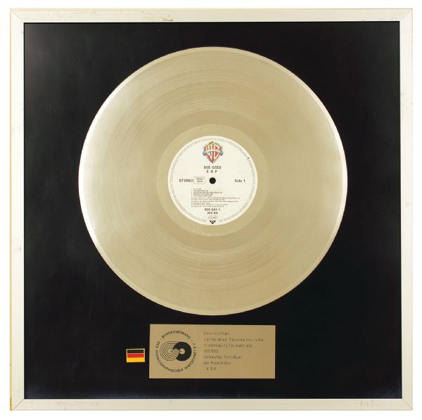 Bee Gees "E.S.P." Original Platinum Album Award