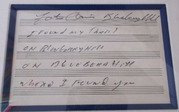 Fats Domino Handwritten and Signed Blueberry Hill Display