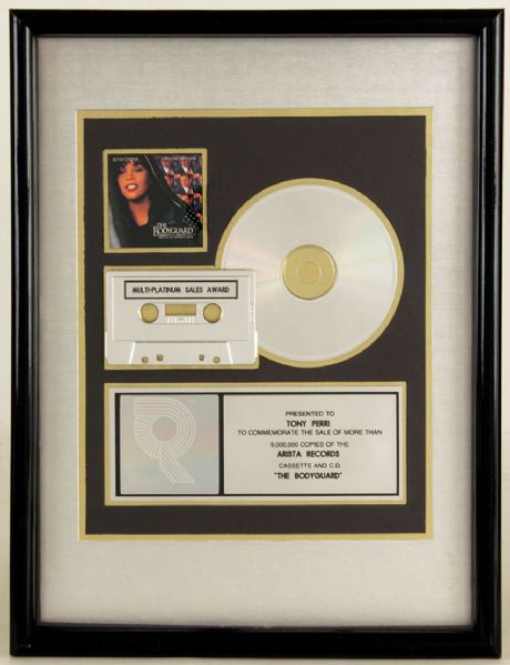 Whitney Houston "The Bodyguard" RIAA Platinum Award